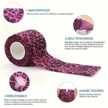 1/10片装印花弹性自粘宠物绷带 - 透气无纺布材质，易撕设计，豹纹图案，无需胶水，水滴形设计，适用于手腕、膝盖、手肘、膝盖包扎和纹身，适合宠物包扎