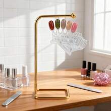 1/50pcs Removable Nail Polish Color Mixing Palette With Metal Display Stand, Transparent Nail Art Sample Sticks With Metal Rings, Wrought Iron Metal Display Rack, Acrylic Nail Art Practice Swatch Color Chart, Suitable For Nail Salons And Home Use - Multicolor - View 7