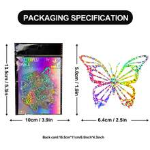 10pcs Holographic Stickers - Butterfly Magic World, Children's Reward Decorative Colorful Pet Holographic Backing Card Stickers - Creative DIY, Stitch Toys, Travel Toys, Classroom Fidget Toys, Mini Stuff, Bath Toys, Christmas Stationery, Stress Ball, Birthday Gift, Christmas Gift, Christmas Eve Gift, Perfect Gift, Gift, Toys, Games - Multicolor - View 10