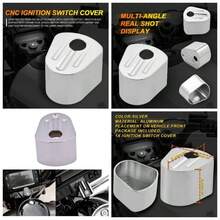 Ignition Switch Cover Motorcycle Accessory Cut Billet Aluminum Compatible With Har Ley Touring Street Road Glide 2007 - 2013Black - NO2-silver - View 1