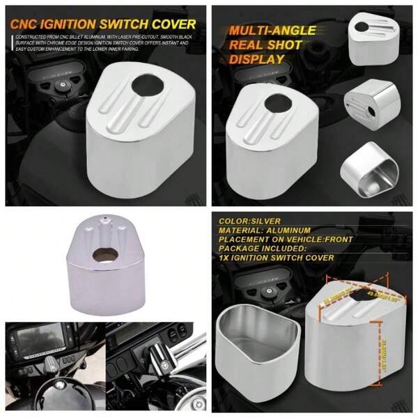 Ignition Switch Cover Motorcycle Accessory Cut Billet Aluminum Compatible With Har Ley Touring Street Road Glide 2007 - 2013Black
