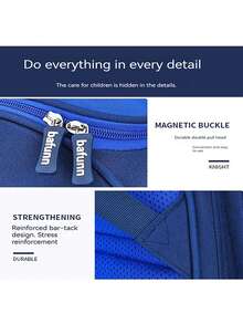 1pc Unisex Kids Backpack, Zipper Closure, Minimalist Ergonomic Spine Support, Weight Reduction, Large Capacity, Daily Use - B-space Bag - View 7