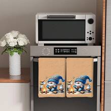 2/4 Pcs Set, Dish Towels, Blue Gnome Pattern Print, Super Absorbent Microfiber Modern Towels, Cooking And Baking Tea Towels, Dish Cloths, Cleaning Towels, Hand Towels, Super Soft And Highly Absorbent, Kitchen Decor, Gifts For Neighbors, Gifts For Mom, Birthday Gifts, Housewarming Gifts For Friends, Kitchen Accessories, Daily Necessities, Household Items