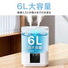 加湿器 大容量 6L 卓上 スチーム式 超音波式 上から給水　ダブル噴霧 花粉対策 多重除菌 空焚き防止 UVライト除菌 マイナスイオン アロマ タイマー リモコン付き長時間 空気加湿機 6L 大容量 おしゃれ アロマ 大型 定時 - 日本 Aタイププラグ(100V) - チェックする 11