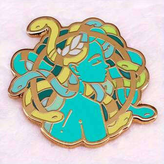 珐琅徽章 - 30毫米希腊神话艺术徽章，锌合金材质，适合日常佩戴和派对佩戴