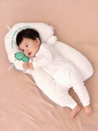 1 Pieza Almohada decorativa de bebé con forma de dinosaurio lindo, almohada multifuncional para corrección de cabeza, almohada suave y transpirable reversible con animales de dibujos animados lindos, dispositivo para dormir, hace que los bebés se sientan cómodos, les da a los niños una fuerte sensación de seguridad y amor, adecuado para dar forma a la cabeza del bebé y todas las estaciones, un regalo romántico