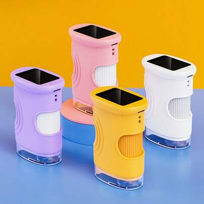 Portable Children's Microscope, Handheld Microscope, Perfect Gift For 4-8 Year Old Little Scientists, Digital Microscope Size 5.94 Inches X 3.46 Inches, Mini Pocket Digital Microscope Suitable For Children And Adults, 3-8 Years Old Children Science Experiment Kit, Equipped With 2.0 Inch IPS Screen And 8 Adjustable LED Lights.