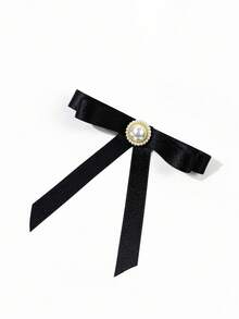 1pc Women's Minimalist Casual Elegant Rhinestone & Faux Pearl Bow Tie Collar Accessory, Suitable For Pairing With Shirts, Suitable For Important Occasions, Banquets, Parties, Any Scenario, Great Gift For Best Friend - Multicolor - View 5