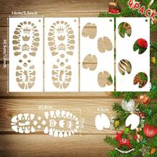 6/4/2 圣诞足迹镂空模板套装、圣诞足迹模板、圣诞主题绘画模板、圣诞侏儒手足印模板套装、节日绘画模板、圣诞主题墙绘喷绘模板、大型圣诞老人足迹和雪花图案以及麋鹿足迹图案 - 彩色 - 查看 20