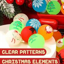 10/20pcs Random Christmas-Themed Bouncy Balls, A Variety Of Interesting Patterned Glow-In-The-Dark Bouncy Balls, Buoyancy Bouncy Balls, Favorite Party Supplies, Party Entertainment Prizes, Birthday Gift Bag Fillers, Party Gifts, Fun Toy Bouncy Balls - The Best Party Gifts