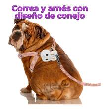 Correa Pechera Tela Ajustable Diseño Conejo Mascota Pequeñas - Blanco - Ver 7