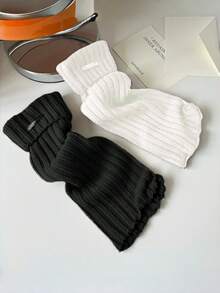 1 Pair Women's Versatile Sock Liners, Soft & Breathable Warm Leg Warmers For Winter Christmas Gift - Multicolor - View 12