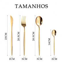 Belifou Kit 24 Stainless Steel 416 Cutlery Set Kitchen Supplies Gold Cutlery - 談話(工具包 24) - 查看 7