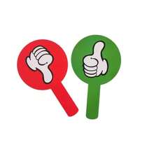 举手示意正确或错误，钩十字圆圈举手卡，适用于万圣节、感恩节、圣诞节等场合，便携式课堂答题卡，幼儿园课堂教学辅助用举手卡裁判，评判对错分数卡，互动玩具，PVC材质，双面教学工具，正反答案指示器 - 彩色 - 查看 10