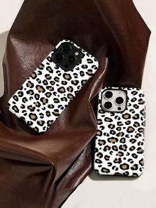 White Leopard Print Design Elemt-Design Phone Case, Suitable For Models 16, 15, 14 Pro Max, 13, 12, 11, XR, XS Plus Phone Cases, Made Of TPU Silicone Material, Providing Shock And Drop Protection, With Drop Protection Function, And Has A Very Good Hand Feel.It Is The Most Suitable Gift For Family, Frids, And Loved Ones..Holiday Phone Accessories.Pink Christmas 17 Pro Max Case Family Cover 17 Pro Max An Excellent Gift For Friends Girlfriend Or Boyfriend Fundas Cheap Gifts For Women Y2k Phone Case Anime Mobile Phone Case Phone Cases Cute Phone Cases Bear Phone Case New Year Mobile Phone Case - 白色 LB222 - 查看 3