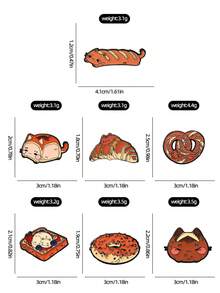 1/7 chiếc trâm cài áo hình bánh mì tráng miệng hoạt hình dễ thương, phụ kiện quần áo cá nhân hóa, bánh sừng bò tráng men kim loại, ghim trang trí bánh mì baguette - Nhiều màu - Xem 3