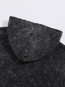 Men's Street Fashion Washed Distressed Sleeveless Black Hoodie, Punk Rock Style, Suitable For Music Festivals And Concerts - Black - View 5