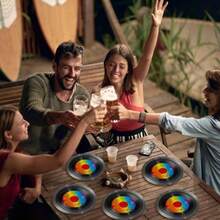 48PCS Records Paper Plates 7in Records Theme Party Decorations Vinyl Record Disposable Plates For Retro 1950's Party Tableware For 48 Guests Back To 50's Music Birthday Party Supplies - 黑色 - 查看 7