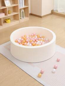 嬰兒球坑不含球,柔軟的圓形記憶泡沫球坑,適用於嬰幼兒室內外白色