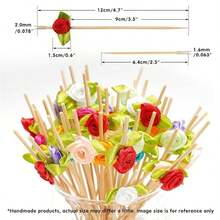 50pcs Colorful Mini Satin Rose Toothpicks - Decoration For Valentine's Day Desserts, Cakes, Suitable For Parties, Weddings, DIY Crafts And Romantic Gifts (Assorted Styles) - Multicolor - View 8