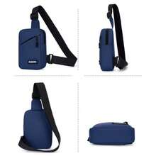 Bolso cruzado práctico y sencillo para hombre, bolso de pecho de un hombro, bolso cruzado para teléfono, adecuado para uso diario y viajes ZBIE - Gris - Ver 5