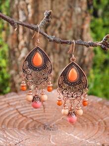 TopHanqi Bohemian Geo Decor Bead Drop Earrings - Multicolor - View 8