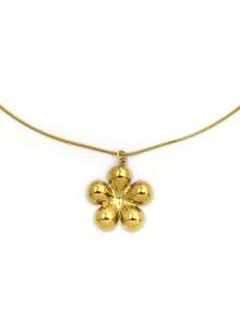 1 pieza Collar con colgante de flor chapado en oro de 18K, accesorio de joyería clásico de acero inoxidable con cadena de serpiente, adecuado para uso diario de mujeres, regalo de cumpleaños y Año Nuevo - Amarillo Oro - Ver 7