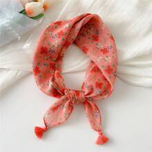 1 pieza Pañuelo cuadrado pequeño de algodón y lino para mujer, protección para el cuello en primavera y otoño, pañuelo versátil, decorativo y elegante para el cuello - T3406-T - Ver 11