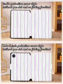 Kingsung Ốp bảo vệ máy tính bảng màu tím với họa tiết đường kẻ thẳng, tương thích với các dòng máy 9.7/10.2/10.5/10.9/12.9/Pro 11 (thế hệ thứ 10), Galaxy Tab S6 Lite 10.4", Kindle Paperwhite thế hệ thứ 12 (2024), Kindle thế hệ thứ 11 (2022), chất liệu mềm mại, chống sốc, tích hợp chân đế thông minh/chức năng tự động bật/tắt màn hình. - Nhiều màu - Xem 10