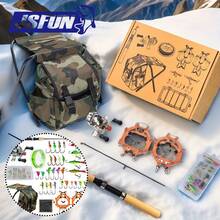 JSFUN Ice Fishing Full Set, Ice Fishing Rod & Reel Combo - Multicolor - View 1
