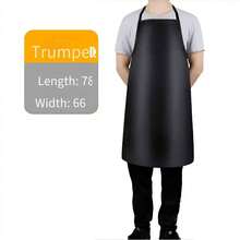 Waterproof & Oil-Resistant PU Leather Apron, Suitable For Catering, Kitchen, Cafeteria, Chef, Industrial Use, Thick & Large Size, Waist & Halter - Multicolor - View 14