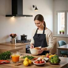 Unisex Apron With Adjustable Halter, Large Pocket, Suitable For Bubble Tea Shop, Cafe, Restaurant, Outdoor BBQ, Cooking Kitchen Chef Bib Apron, Waterproof