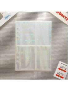 1本INS时尚明星六孔PVC活页笔记本，透明闪光拉链边日记本/相册，偶像卡片收藏册，学生用六孔偶像卡片相册 - 彩色 - 查看 20