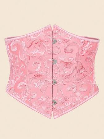 1件装女士短款提花束腰带，塑身腰带，适合派对和日常穿着