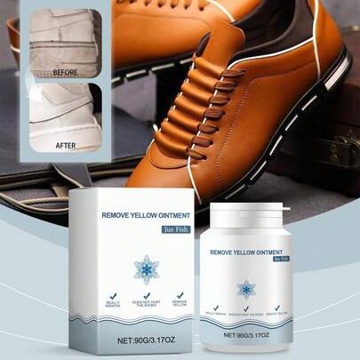 90g Shoe Stain Remover & Yellowing Remover Gel, Whitening, Long-Lasting, Portable, High Efficiency, Anti-Oxidant, Reduce Odor, Wash-Free