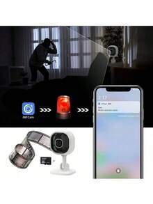 Easypie Selection GoodChoice 1个200万像素室内WiFi安防摄像头智能监控器，夜视，人形检测，IP摄像头，双向通话，视频监控 - A03 白色(無內存卡) - 查看 7