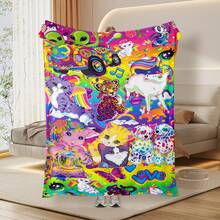 1pc Whimsical Unicorn & Cheetah Print,Colorful And Cute Animals Fleece Blanket - Soft, Lightweight & Durable Flannel Throw With Vibrant Rainbow Colors, 280gsm For Him And Her, Perfect For Naps, Camping, Travel, Home, Daily, Office Decoration, Birthdays Anniversary, Valentine's Day, Thanksgiving Day, Christmas, Halloween, Mother's Day, Father's Day, Wedding, New Year Gifts, Personalized Ideal Gifts For Her, Him, Family, Boyfriend, Girlfriend, Father, Family, Mother, Lover, Daughter, Son, Grandpa, Grandma, Friend, Classmate, Pet. Sofa,Bed,Car,Bedroom,Living Room,Office,  Outdoor Camping, Beach,Wall Decoration - 多色8 - 查看 1