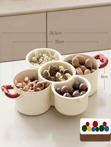 Creative Double-Layer Fruit Tray, Drain Basket, Detachable, Washable, Kitchen, Home Living Room, Coffee Table, Fruit Tray Basket, Basin, Vegetable Preparation Plate - Multicolor - View 10