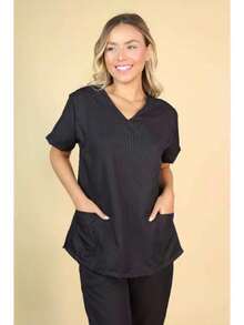 Surgical Scrub Set For Men And Women, Premium Gabardine - màu đen - Xem 3