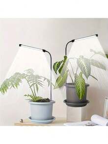 Yogle 植物生长灯 1/2 件装，6000K 全光谱鹅颈生长灯，适用于室内盆栽植物、盆景/植物/室内植物，可调光，自动定时器 4 8 12 小时