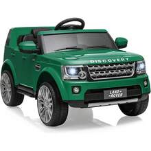 12V licenciado Land Rover Dual-Drive coche de juguete para niños con control remoto de padres / almacenamiento con capucha, coche eléctrico para niños con reproductor de MP3 / luz led / interfaz AUX / interfaz USB, adecuado para edades 3-8 - Verde - Ver 7