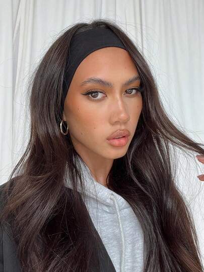 1 st svart bohemiskt sportyoga-pannband, fukttransporterande, stretchigt och mjukt material för huvudbonad för män och kvinnor, löpning, fitness varma hårband för kvinnor, bandanas vinterhåraccessoarer