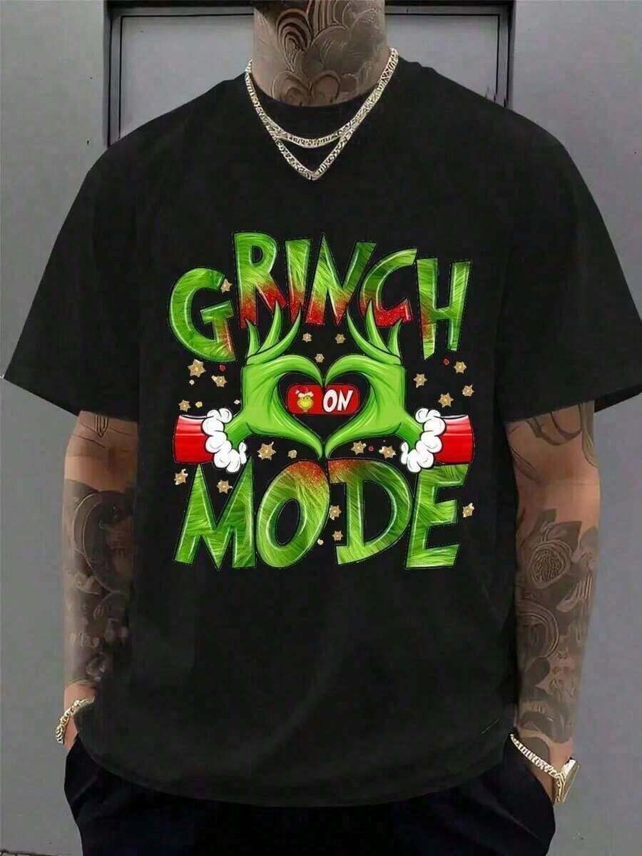 [Christmas T-Shirt]Merry Christmas Grinchs T-Shirt,Merry Christmas Holiday T-Shirt, Offensive Christmas Gift Tops, Casual T-Shirt For Everyday Wear, Casual Outings Women's And Men's T-Shirt,Featuring A Round Neck Design. It'S Fashionable And Comfortable, Perfect For Everyday Casual Wear - Black - View 1