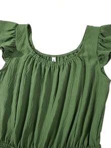 Womens Summer Loose Spaghetti Strap Short Jumpsuit Rompers - Verde - Ver 4