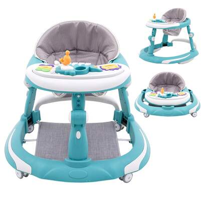 Baby Walker, Learning Walker For Baby Toddlers, Foldable Walker With Rocking Horse Function, Activity Entertainment Table, Height Adjustable Multifunctional Walker For Boys And Girls