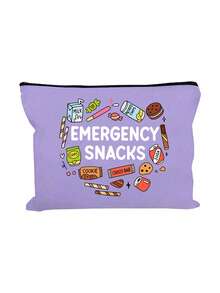 “应急零食”字母印花多功能收纳包，化妆包，外出就餐，姐妹聚会，零食派对，圣诞礼物，送给老师、朋友、护士的礼物，化妆包，送给女性朋友的礼品袋，旅行纪念品，生日礼物，妇女节礼物，派对礼物，伴娘化妆品收纳包，洗漱包，收纳包，化妆包，手拿包，口袋，女士手拿包，送给她的礼物，圣诞礼物，创意女性礼物 - 彩色 - 查看 16