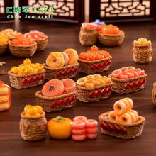 Miniature Creative Simulation Persimmon Figurine Persimmon Ruyi DIY Decoration Blind Bag Accessories Miniature Miniature Small Ornament - 4號-橘紅色柿子 - 查看 4
