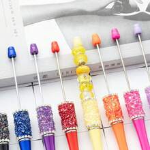 5pcs, Random Color Beaded Pen DIY Creative Plastic Beaded Ballpoint Pens In Ten Different Colors, Suitable For Homeschool Students, Office, Can Be Used As Valentine's Day Gifts, Back-To-School Gifts, Birthday Gifts, School Supplies, Quirky Gifts, Bargains