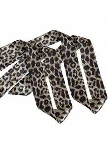 6pcs Versatile Leopard Print & Polka Dot Asymmetrical Double-Sided Print Scarves, Women's Neckerchief, Bag Scarf, Hair Scarf, Clothing Accessory - Multicolor - View 3