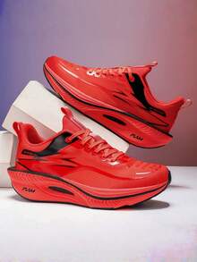 Men's Road Running Shoes - Rubber Sole Cushioned Running Shoes - Suitable For Fitness, Jogging, Casual Wear - Lace-Up Design, Dual-Use For Daily And Sports - Lightweight Shock-Absorbing Shoes, Outdoor Activities, Fashionable Style, Wear-Resistant And Non-Slip, High-Efficiency Training Shoes